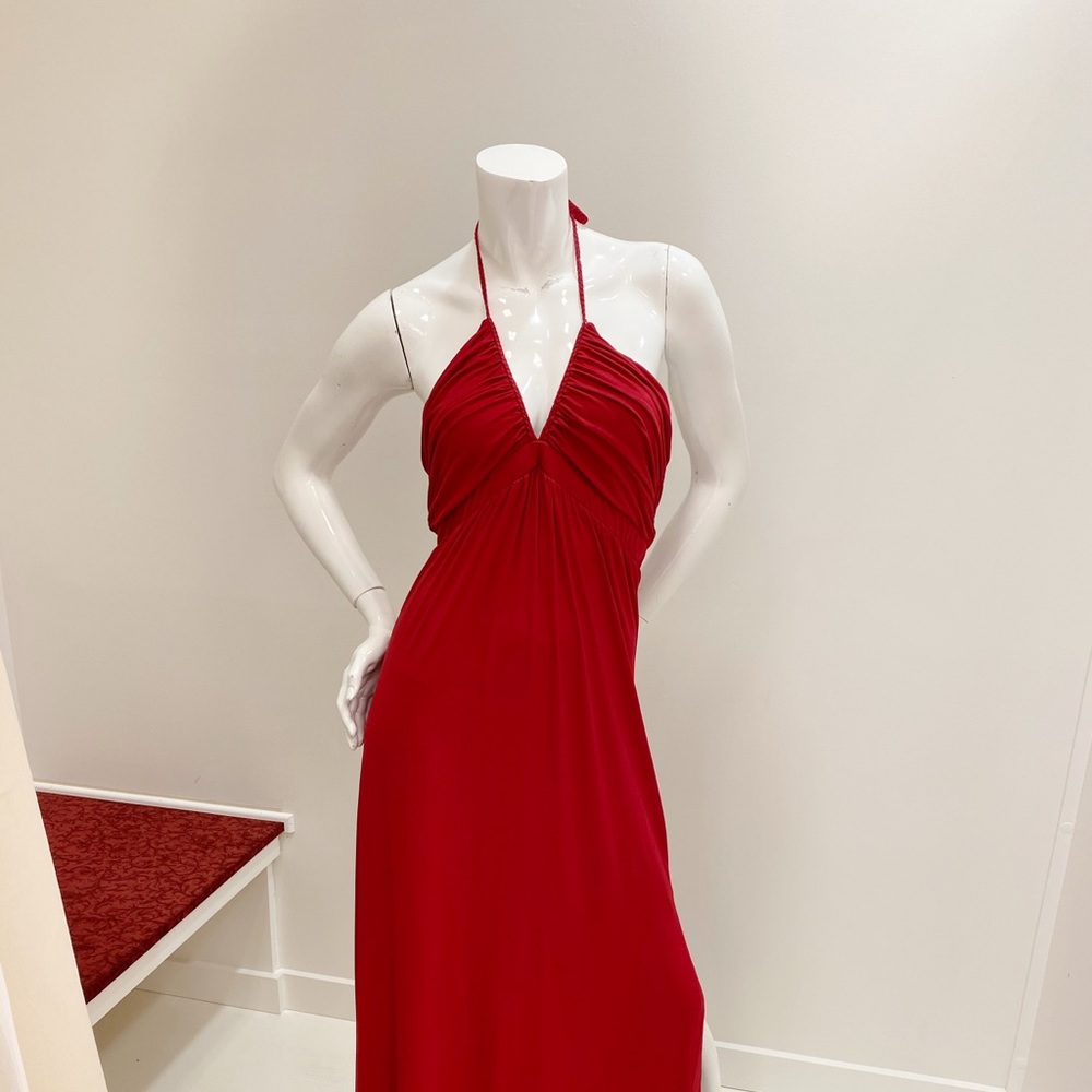 Summer Stretch Red Maxi Dress Beach Cover Up S L